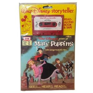 NEW Vintage Disney Storyteller Mary Poppins Read-Along Book‎ & Cassette TVTape